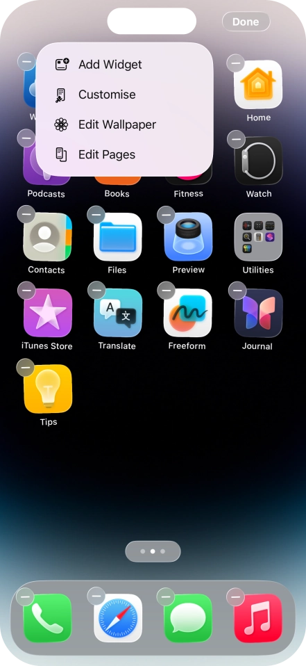 Press Customise.