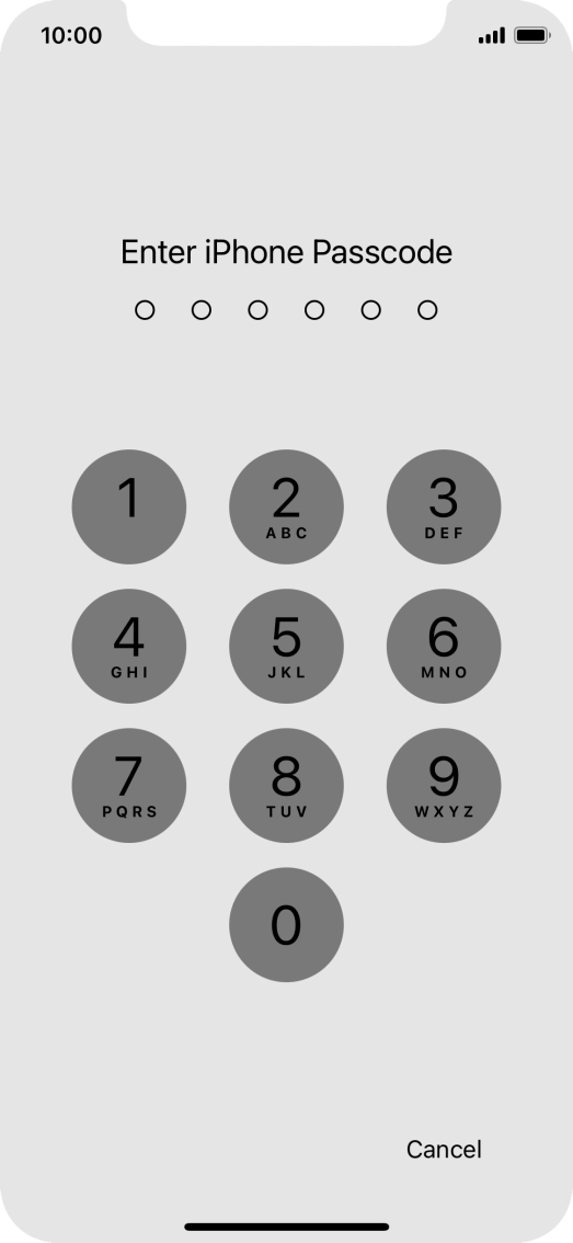 Use the phone lock code you created.