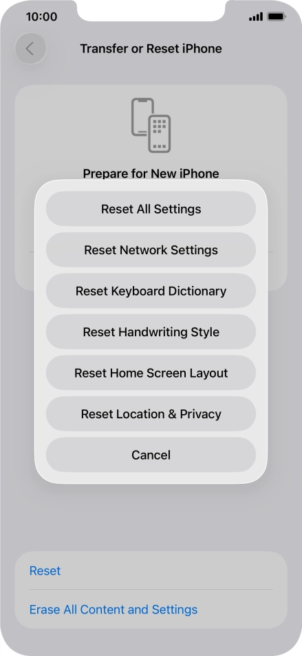 Press Reset Network Settings.