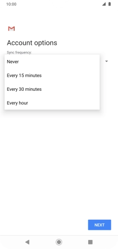 Press the required setting.