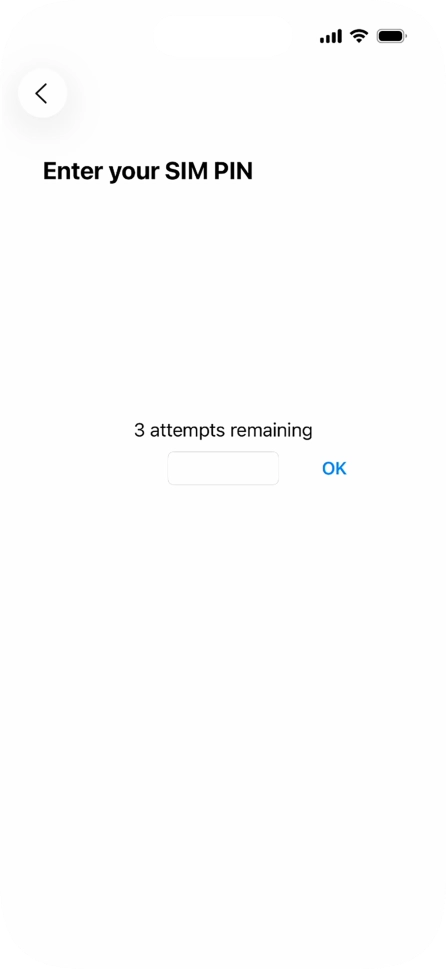 If your SIM is locked, key in your PIN and press OK. The default PIN is 1111.