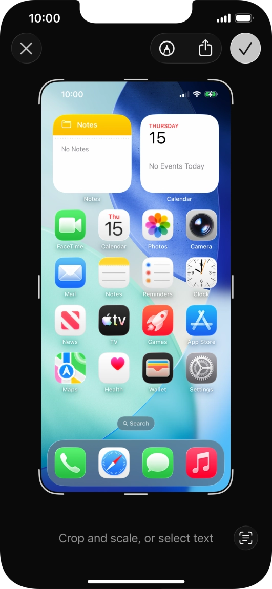 Follow the instructions on the screen to edit and save your screenshot.