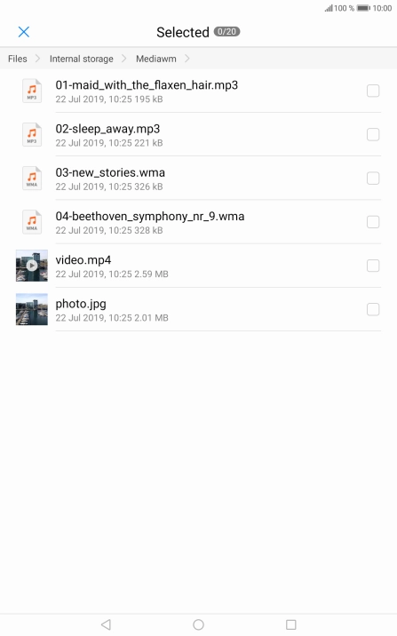 Press the required file.