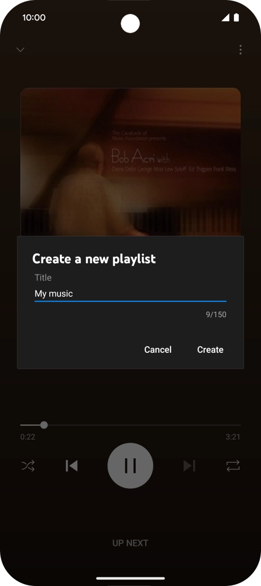 Key in a name for the playlist and press Create.