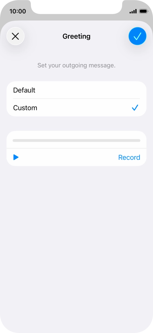 Press the play icon to play your personal greeting.