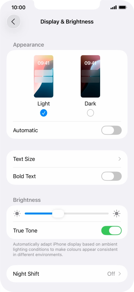 Press Dark.