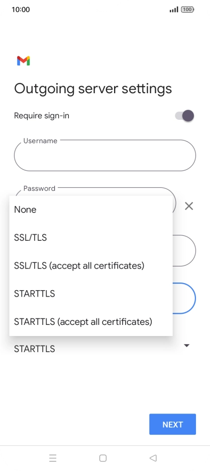 Press SSL/TLS.