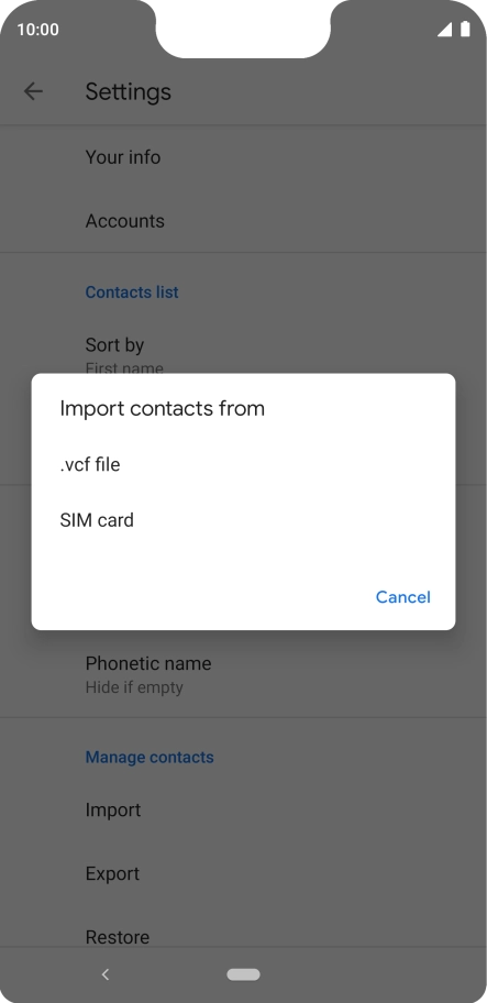 Press SIM card.