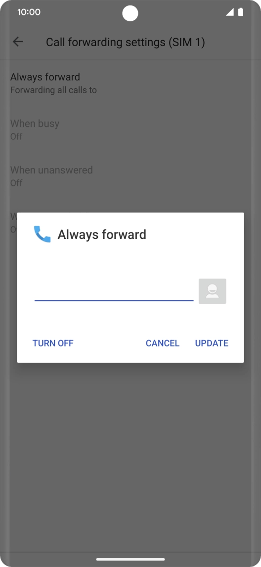 Press TURN OFF.