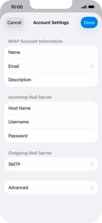 Press SMTP.