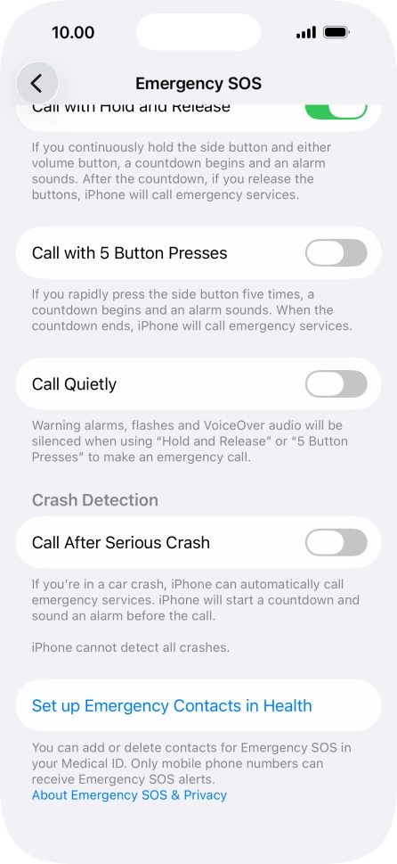 Press the indicator next to 