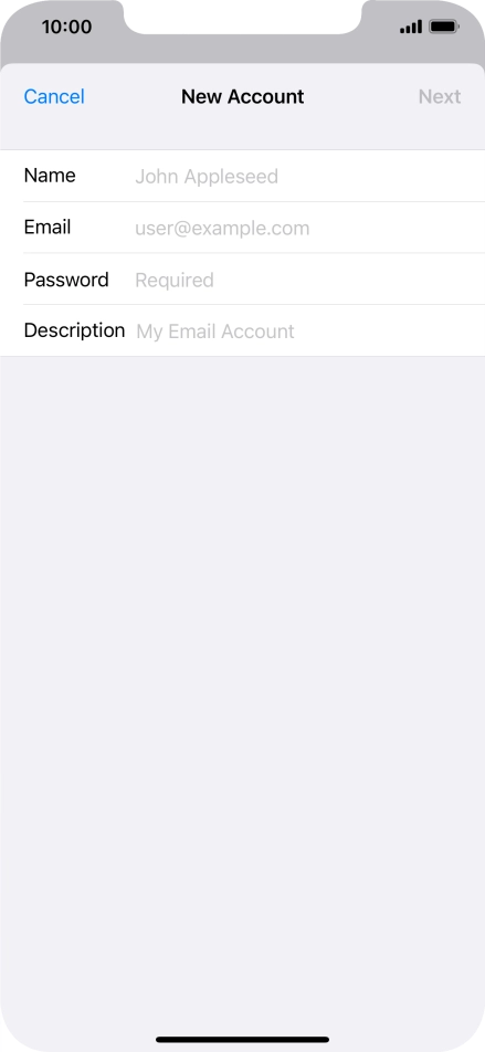 Press Name and key in the required sender name.