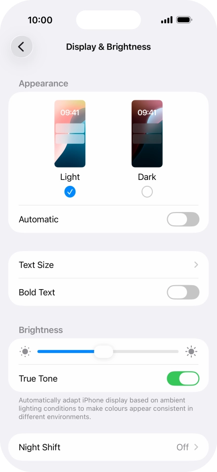 Press Dark.
