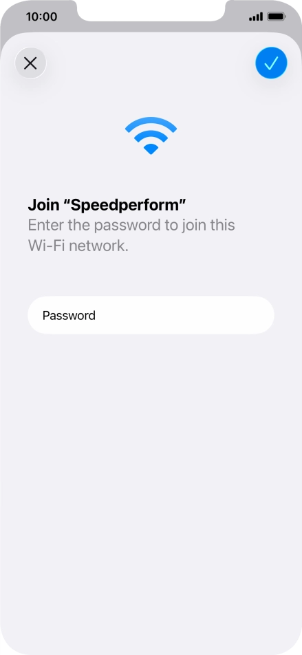 Press the confirm icon.