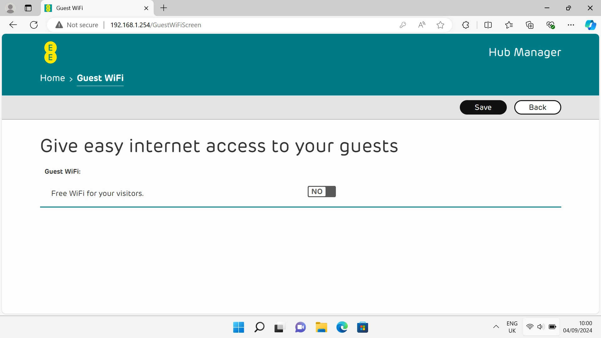 In Guest WiFi, you can set up a Wi-Fi hotspot for guests so you don't have to share your private Wi-Fi hotspot and password with them.