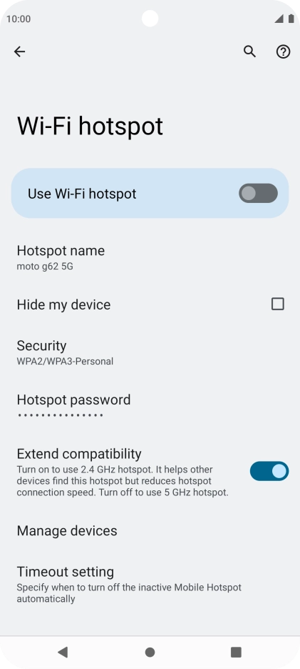 Press Hotspot name.