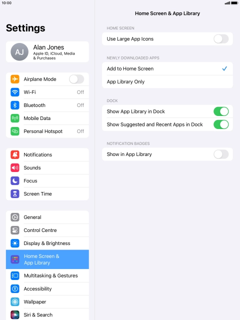 To add new downloaded apps to both the home screen and App Library, press Add to Home Screen.