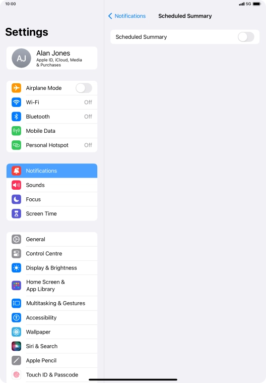 Press the indicator next to 