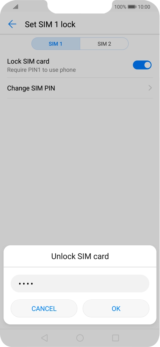Key in your PIN and press OK. The default PIN is 1111.
