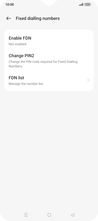 Press Enable FDN.