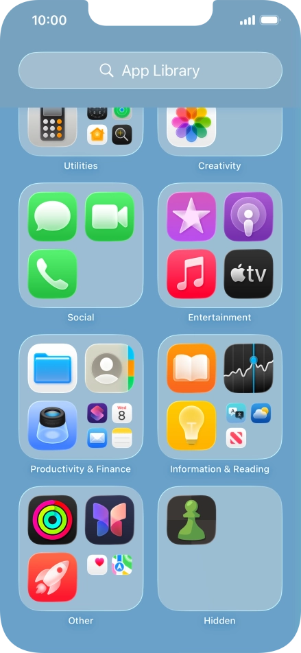 Press and hold the required app.