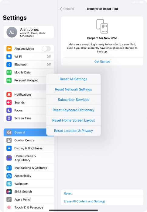 Press Reset All Settings.
