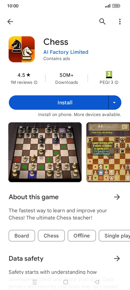 Press Install and follow the instructions on the screen to install the app.