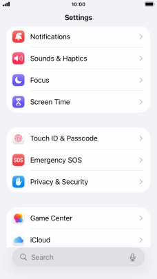 Press Touch ID & Passcode.