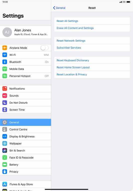Press Reset All Settings.