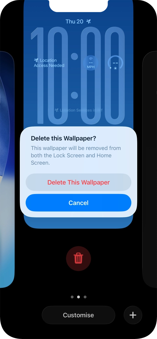 Press Delete This Wallpaper.