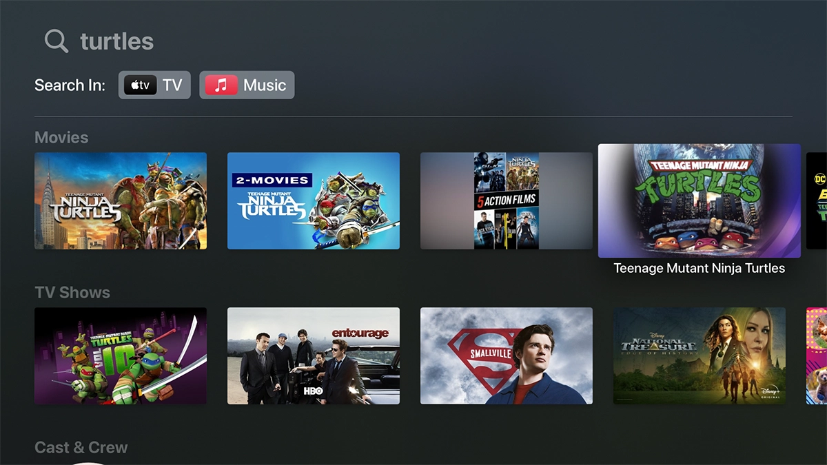 The search result is displayed.