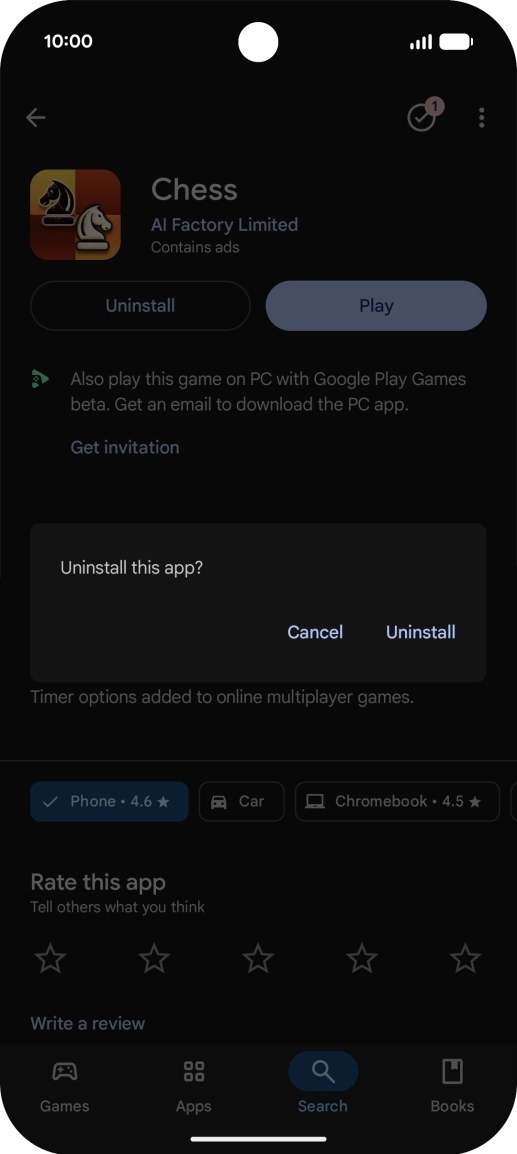 Press Uninstall.