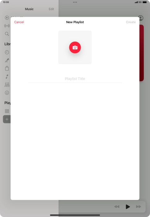 Press the text input field and key in a name for the playlist.