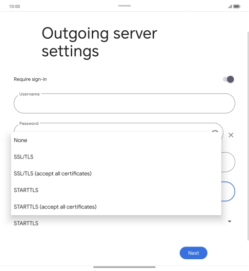 Press SSL/TLS.