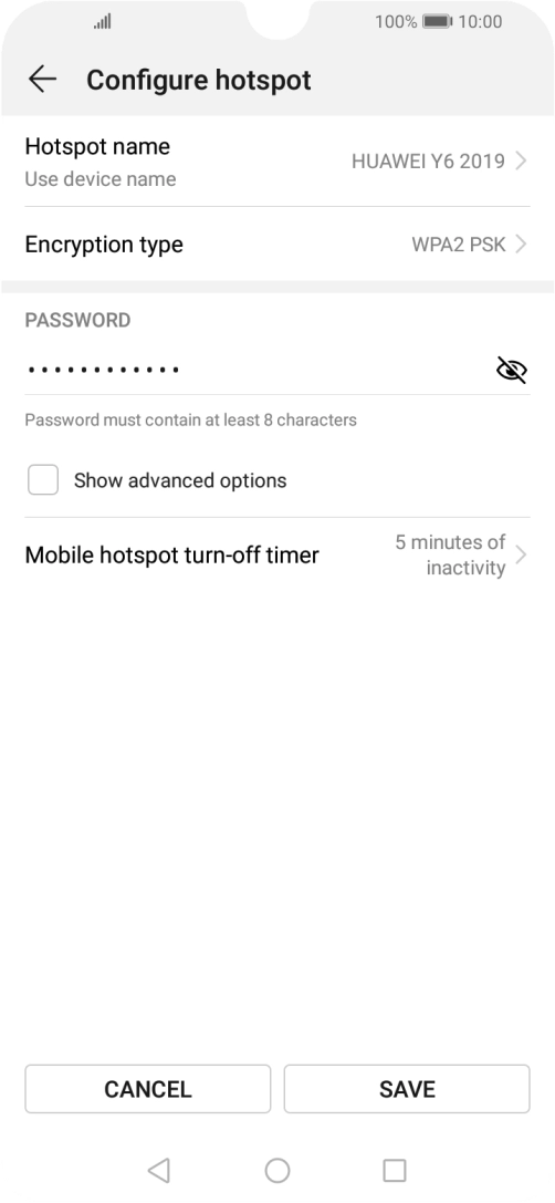 Press Hotspot name.