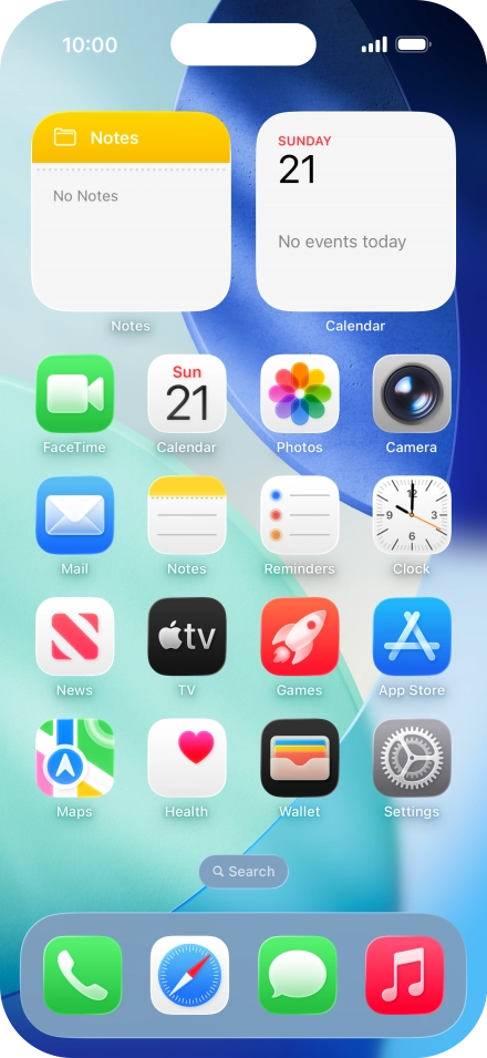Slide your finger right on the screen to open the widget menu.
