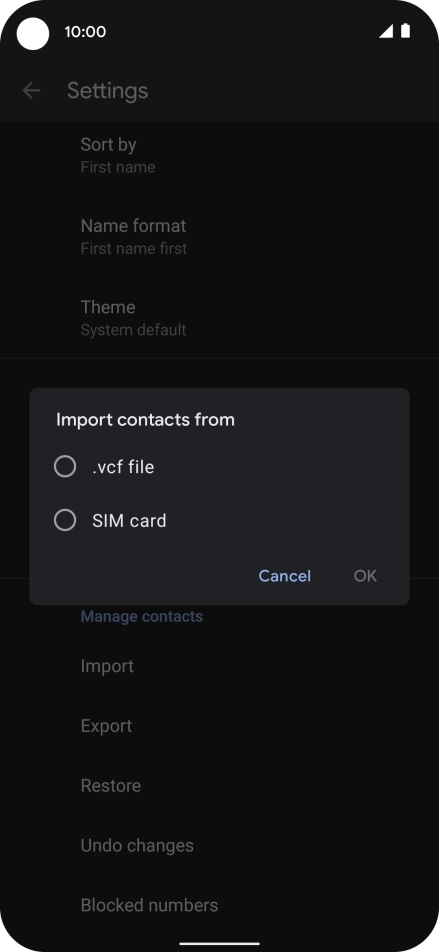 Press SIM card.
