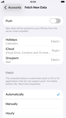 If you turn off the function, press the required setting.