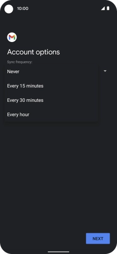 Press the required setting.