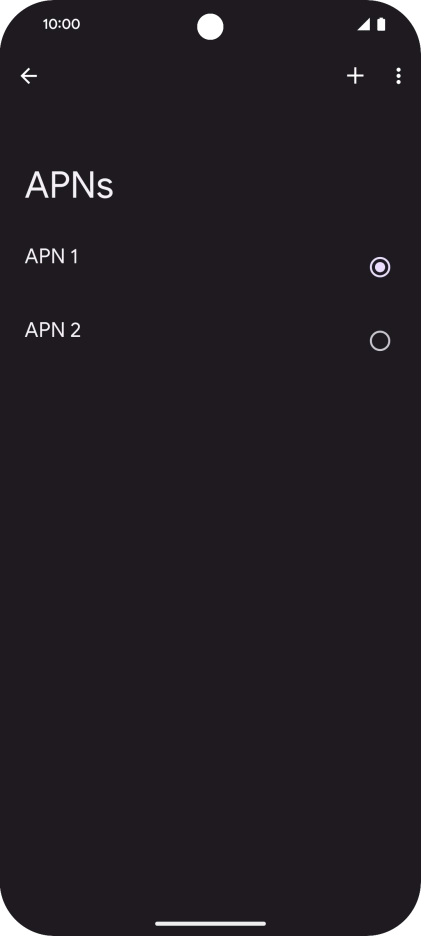 Press the field next to the data connection to activate it.