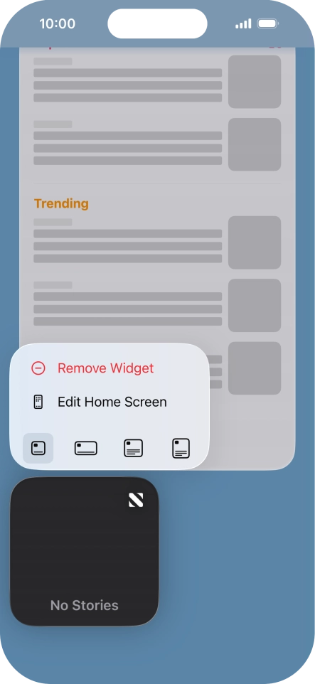 Press Remove Widget.