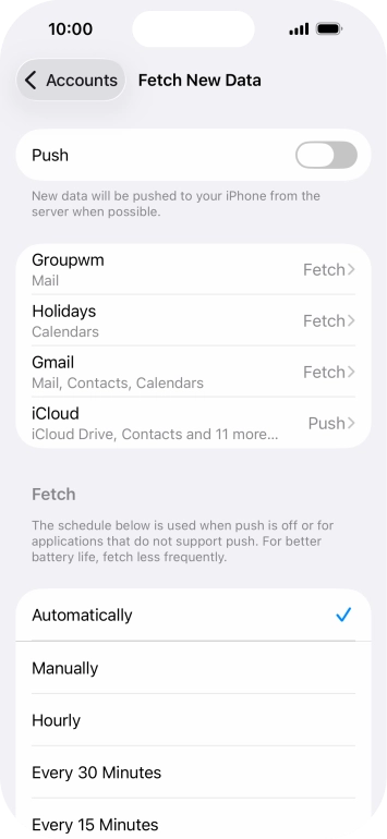 If you turn off the function, press the required setting.