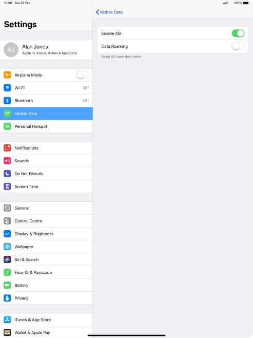 Press the indicator next to 
