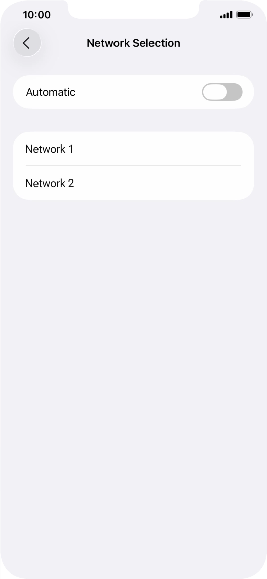 If you turn off the function, press the required network.