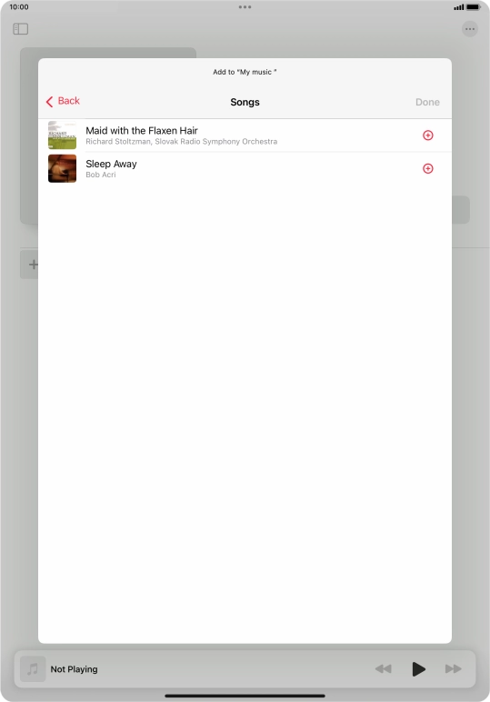 Go to the required category and press the required audio file.