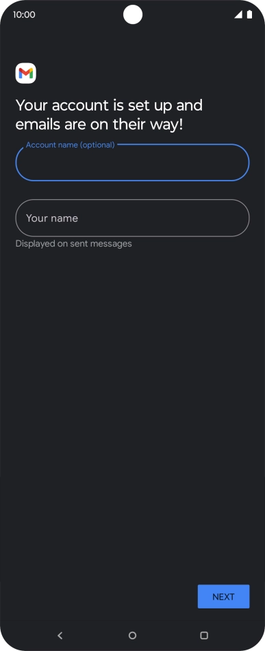 Press Your name and key in the required sender name.