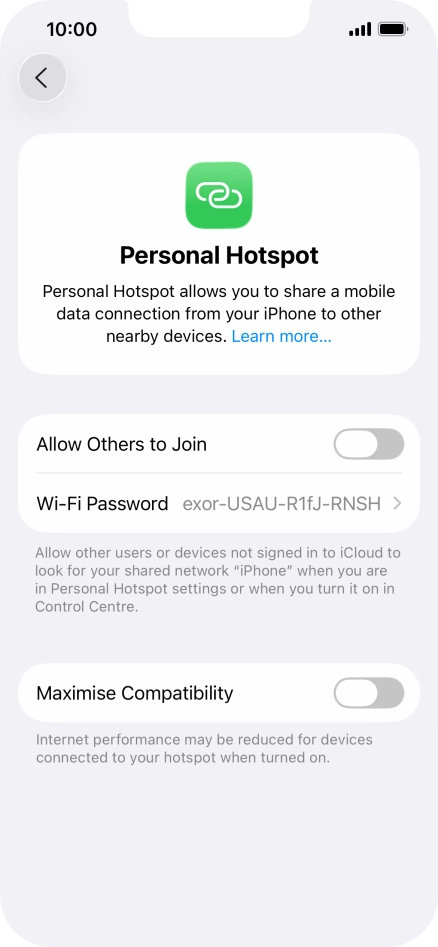 Press Wi-Fi Password and key in the required password.