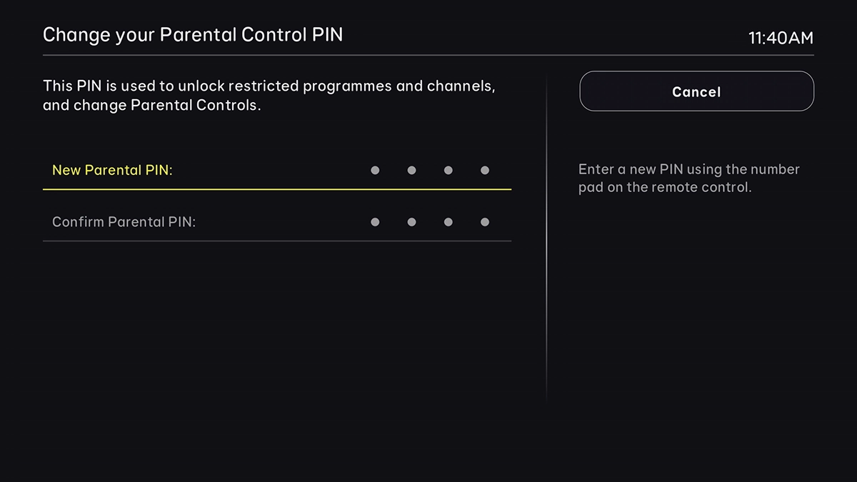 Key in the required PIN.