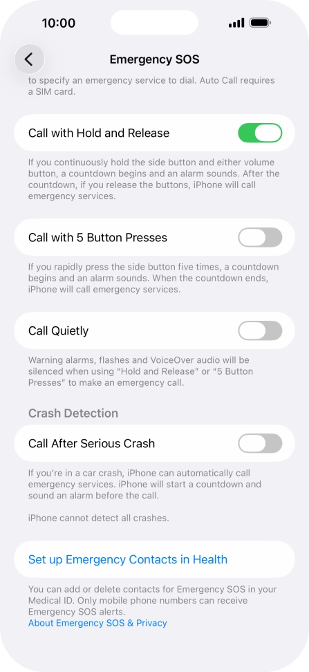 Press the indicator next to 