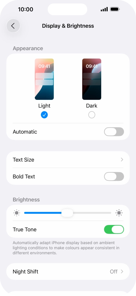 Press Dark.